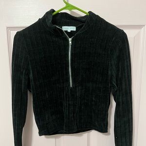 Emory Park Velvet long sleeve quarter zip top